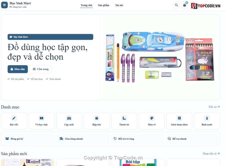 Học sinh,Website bán đồ dùng,bán